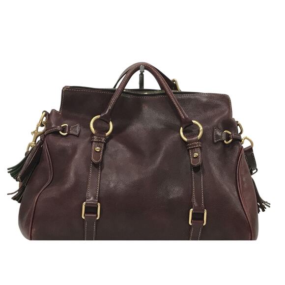 Women’s Dooney & Bourke Florentine Merlot Leather Satchel Bag w/ COA - Picture 1 of 6